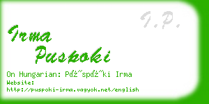 irma puspoki business card